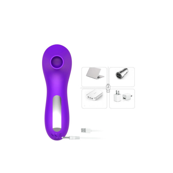 Stimulateur succion de clitoris et tétons USB violet 